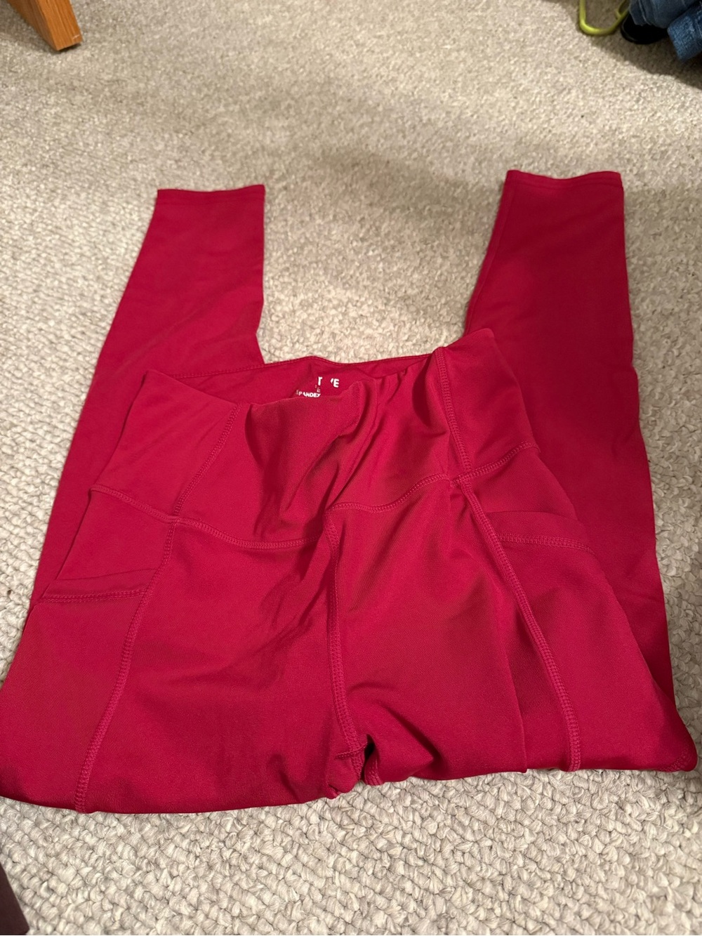 Red High-Waist Leggings